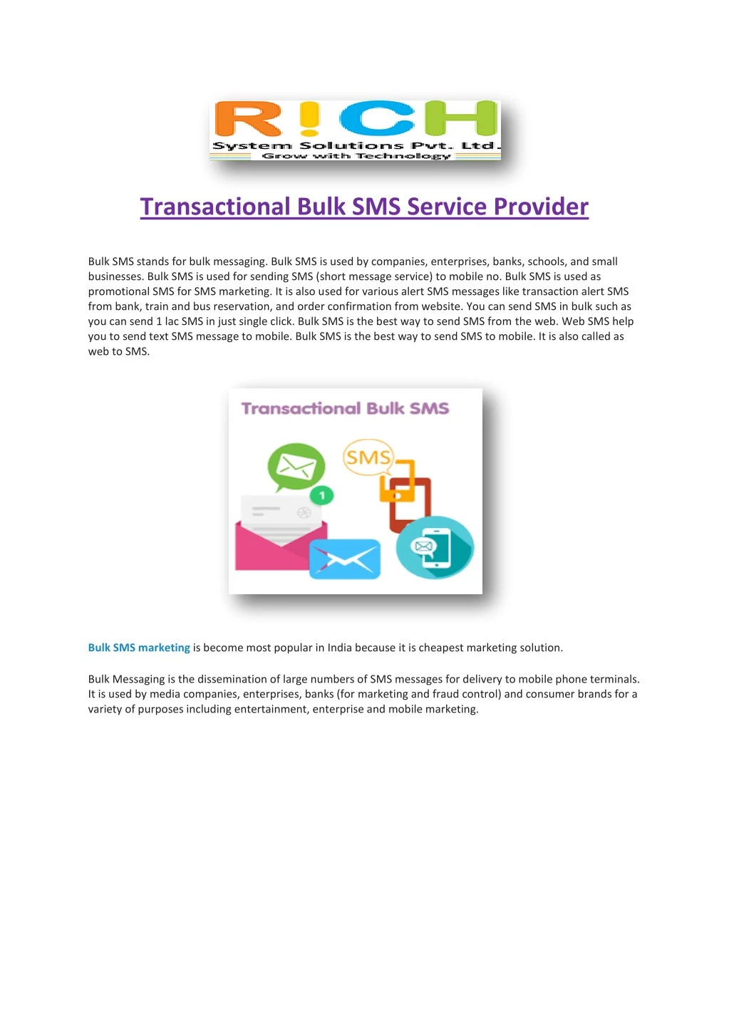 transactional bulk sms service provider