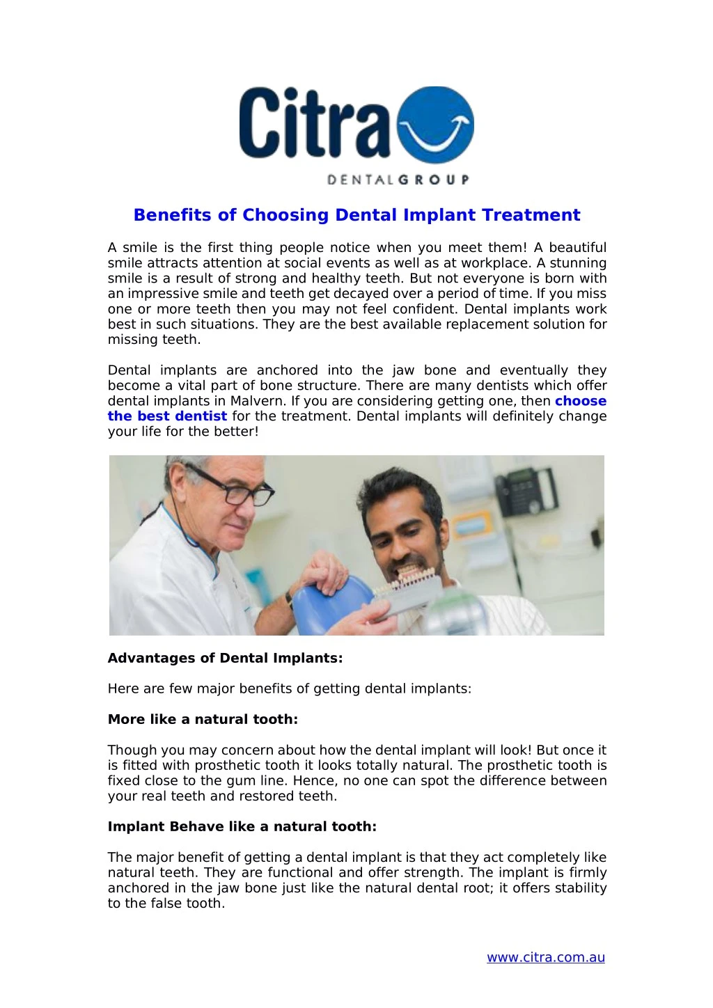 benefits of choosing dental implant treatment
