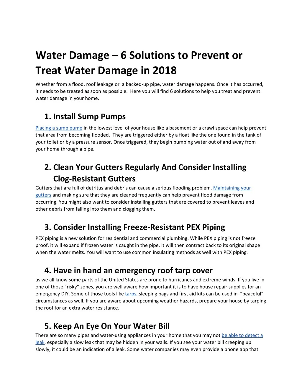 water damage 6 solutions to prevent or treat