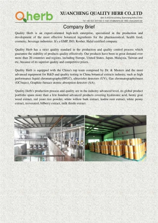 Qherb in china provide plant extract - slide 1