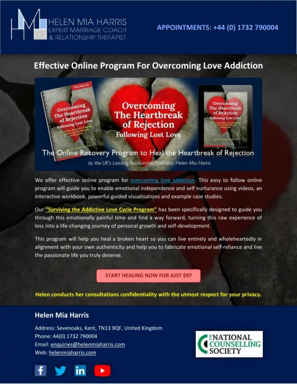 Effective Online Program For Overcoming Love Addiction