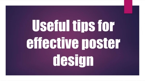 Useful tips for effective poster design