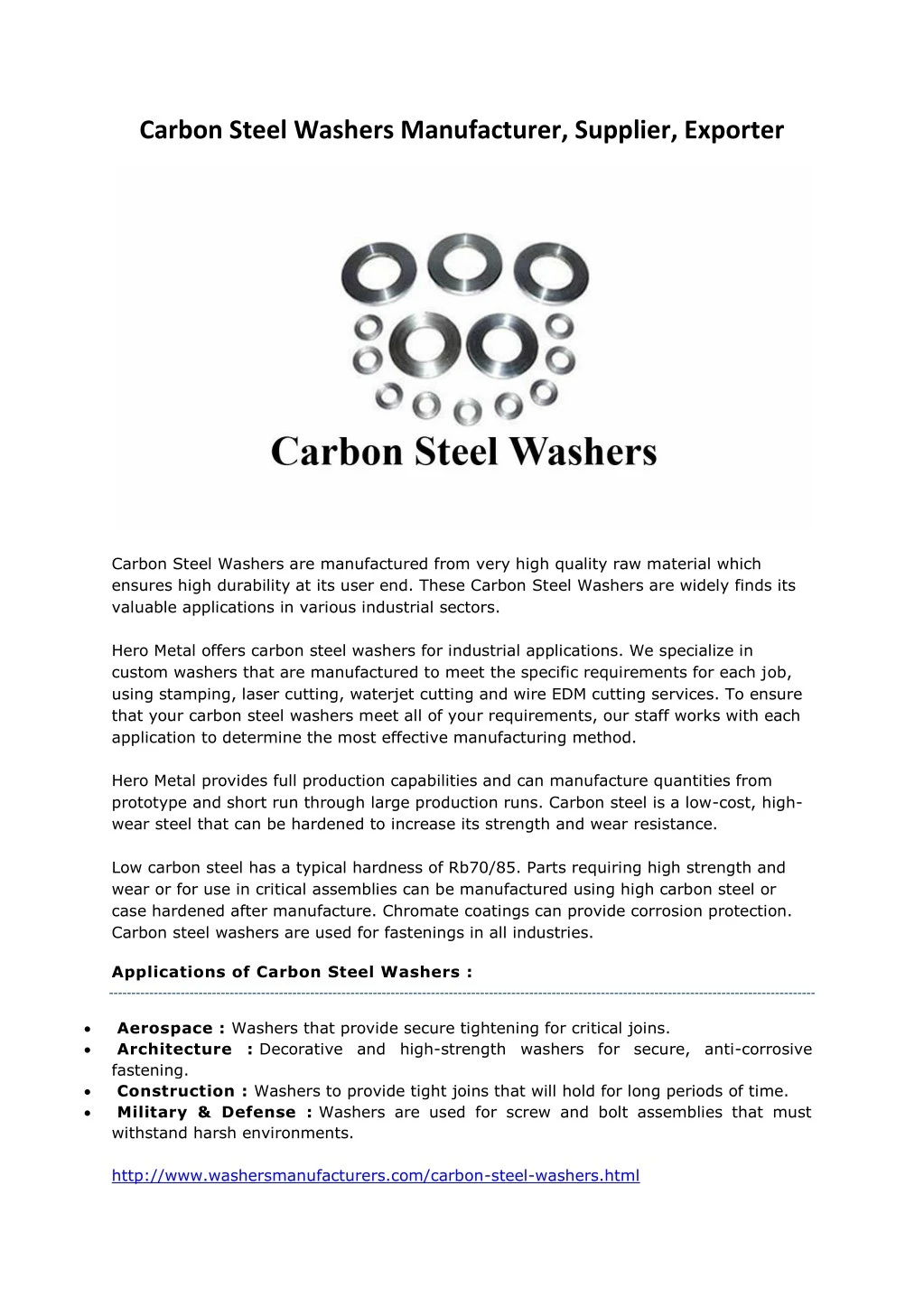 carbon steel washers manufacturer supplier
