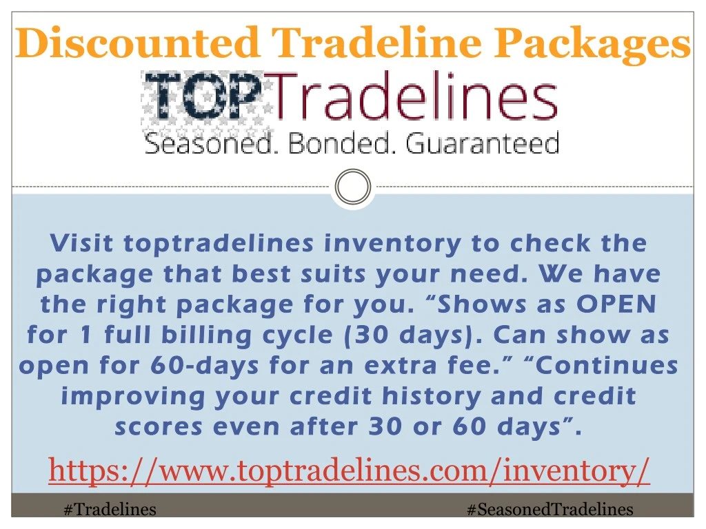 discounted tradeline packages