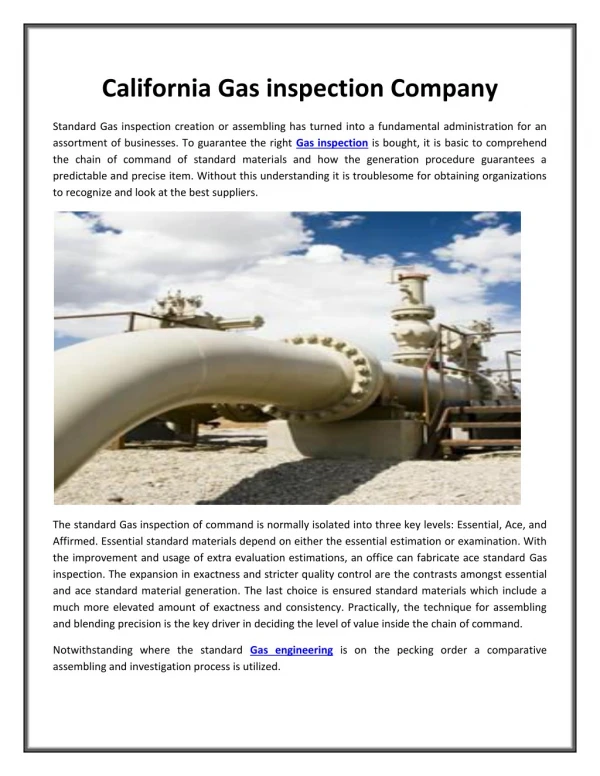 California Gas inspection Company | EEI