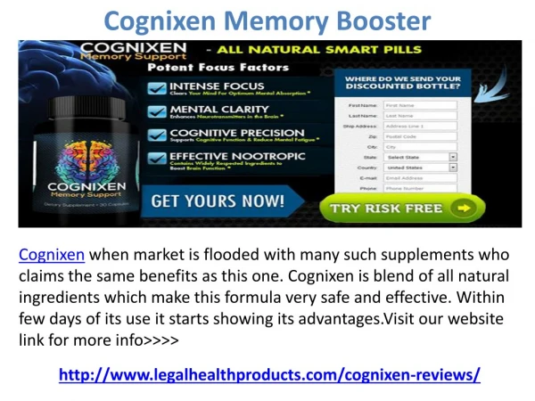 Cognixen Memory Booster Supplement Reviews, Cost, Price and Free Trial