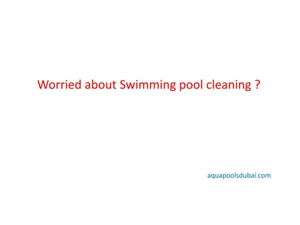 Worried about Swimming pool cleaning ?