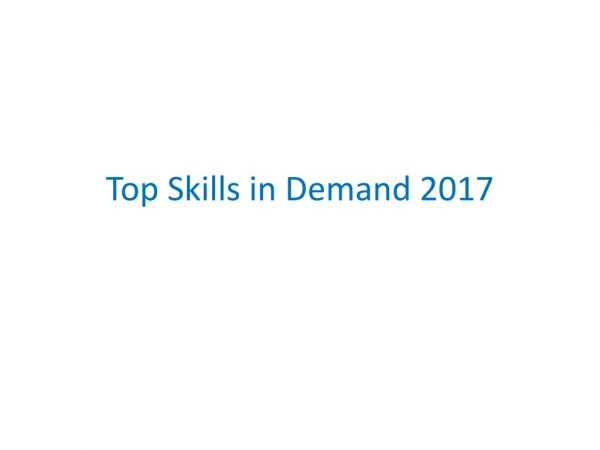 Top 10 Hottest Tech Skills to Master 2017