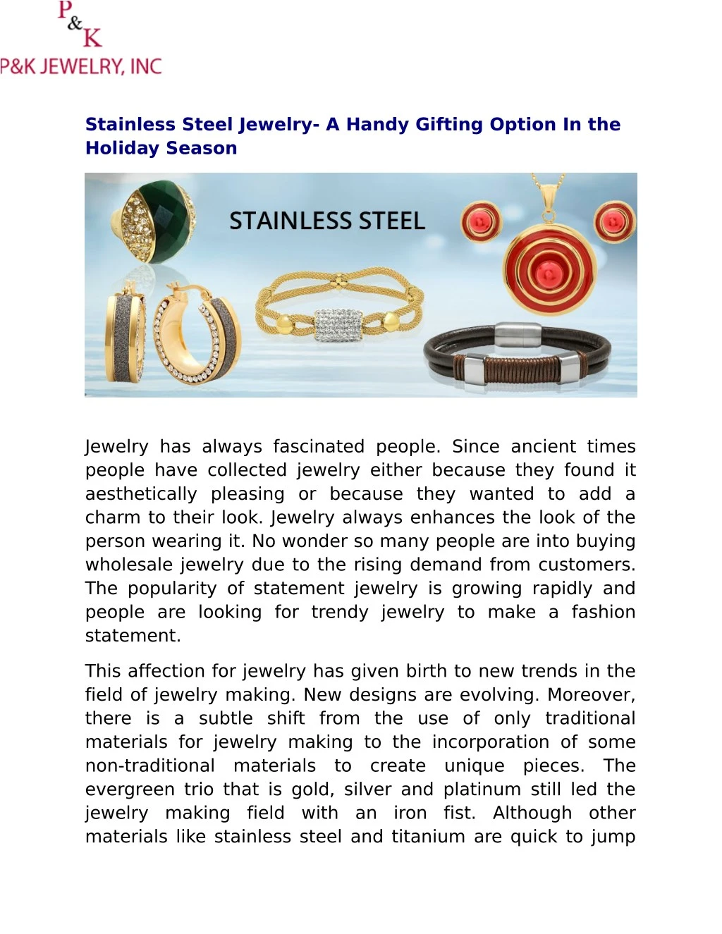stainless steel jewelry a handy gifting option