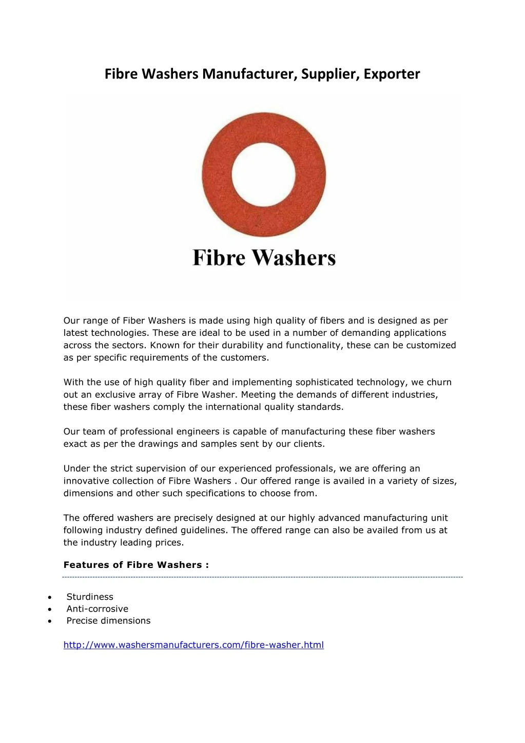 fibre washers manufacturer supplier exporter