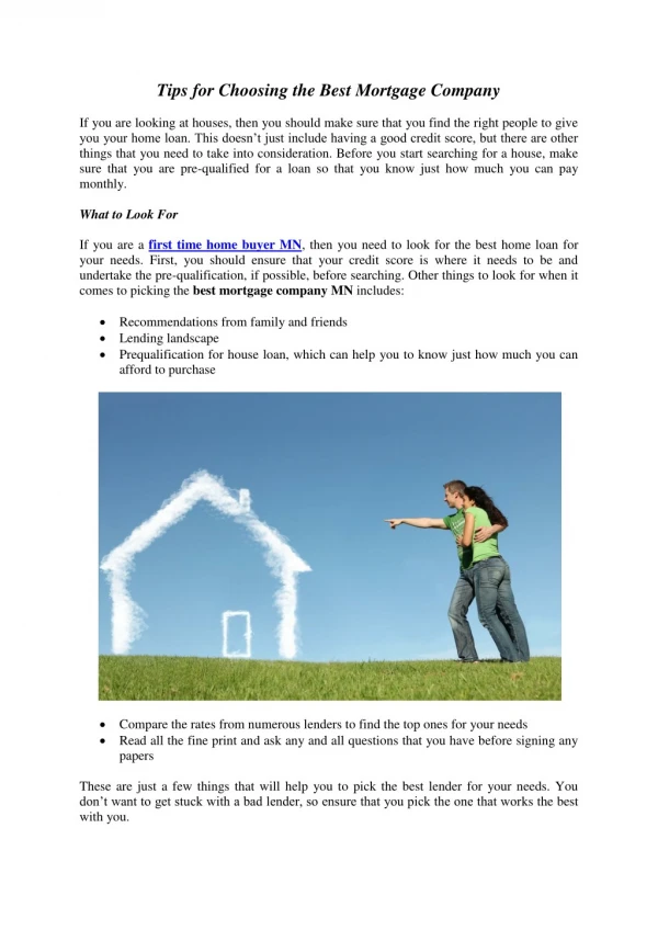 Tips for First Time Home Buyers - Summit Mortgage