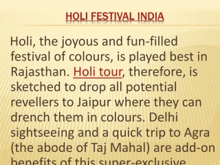 Holi Festival India | Holi Tour