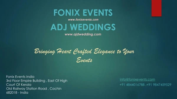 Wedding Planner|Destionation Wedding Planner|Wedding Planner in Kerala- Fonix Events