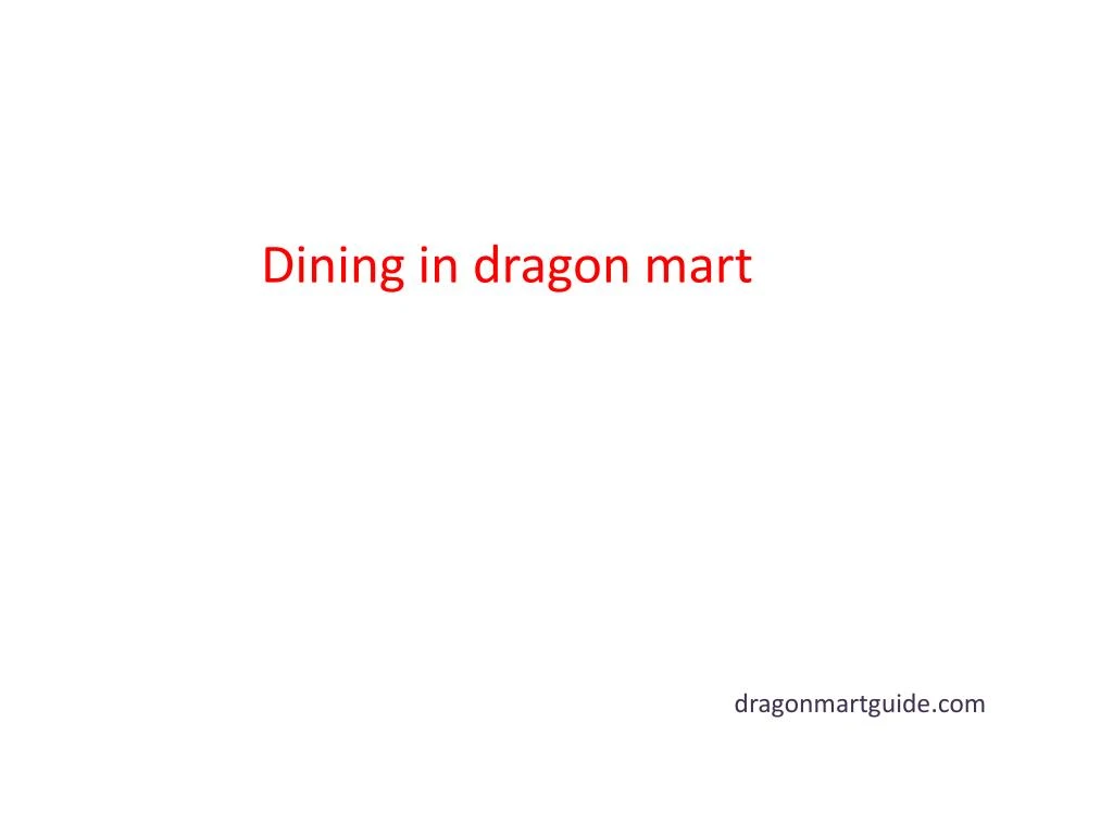 dining in dragon mart