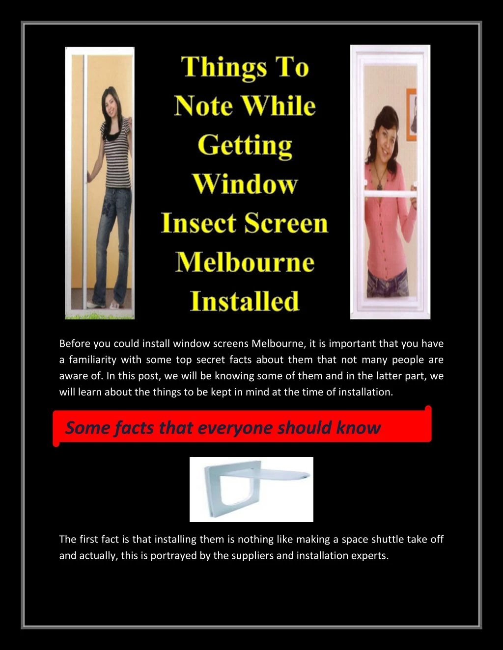 before you could install window screens melbourne