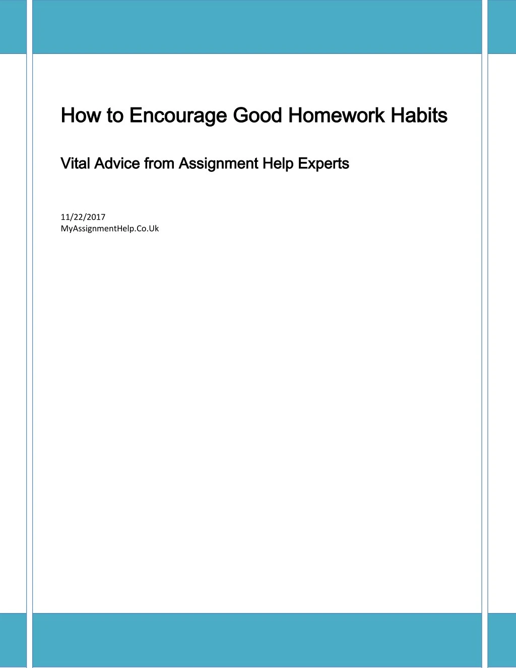 how to encourage good homework habits