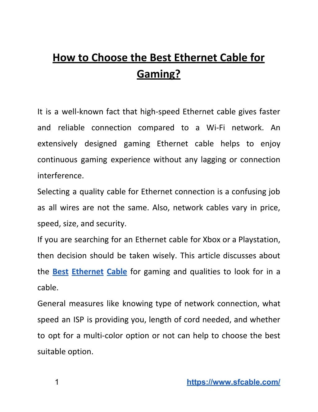 how to choose the best ethernet cable for gaming