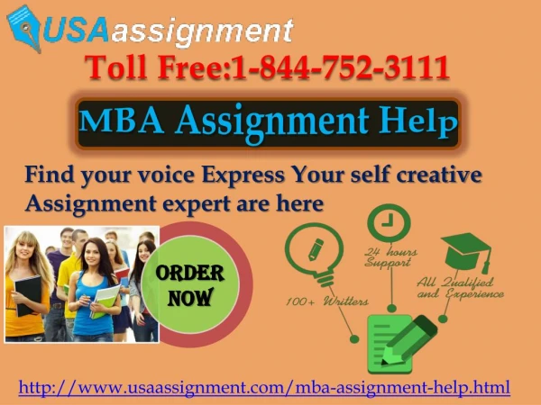 MBA Assignment Help Call Toll Free 1-844-752-3111