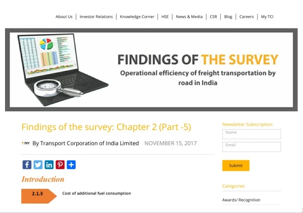 Findings of the survey bY TCIL: Chapter 2 (Part -5)