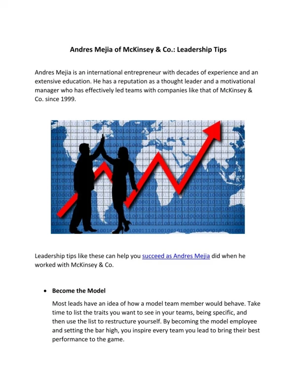 Andres Mejia of McKinsey & Co.: Leadership Tips