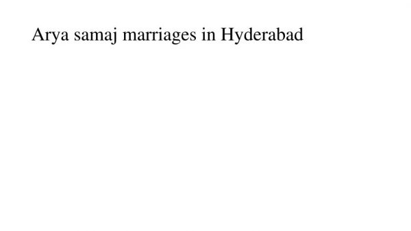 Arya Samaj marriages in balkampet