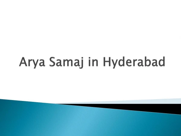 Arya Samaj marriages in hyderabad
