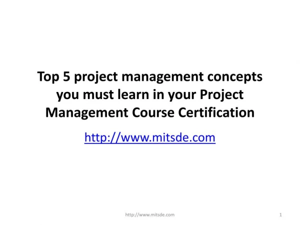 Top 5 project management concepts you must learn in your Project Management Course Certification