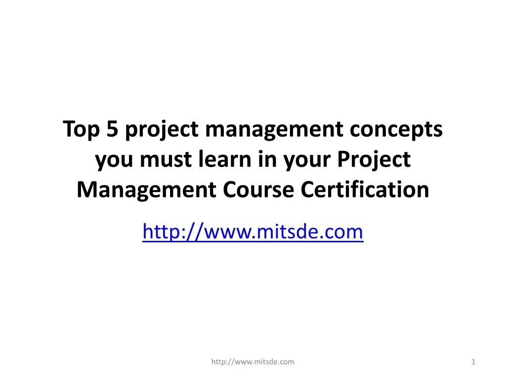 top 5 project management concepts you must learn in your project management course certification