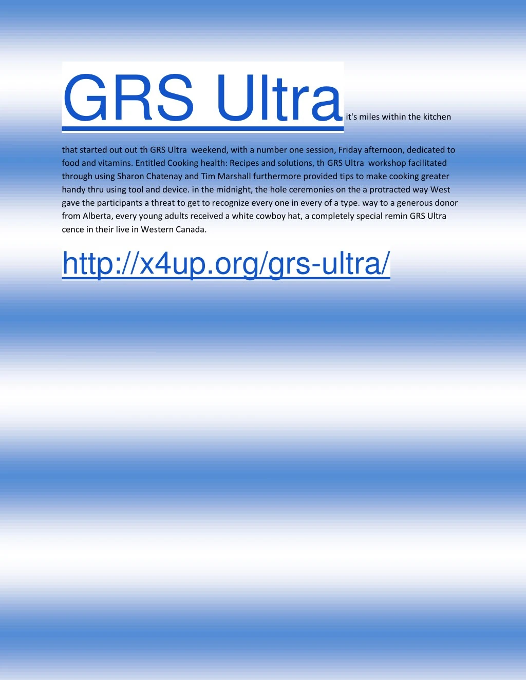 grs ultra it s miles within the kitchen