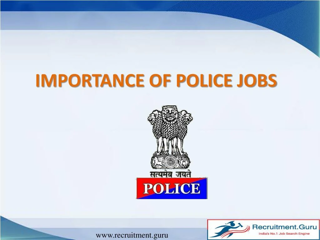 importance of police jobs