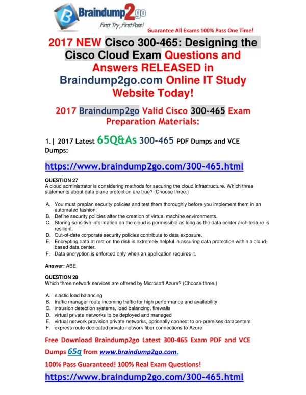 [Full Version!]2017 New 300-465 Dumps VCE 65Q Free Offe(Q27-Q34)