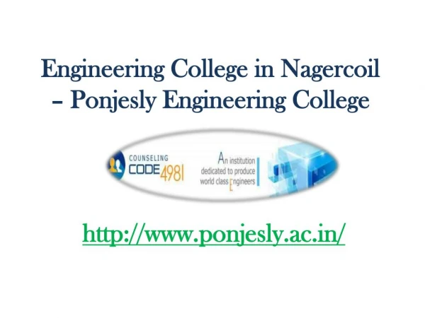 Engineering College in Nagercoil – Ponjesly Engineering College