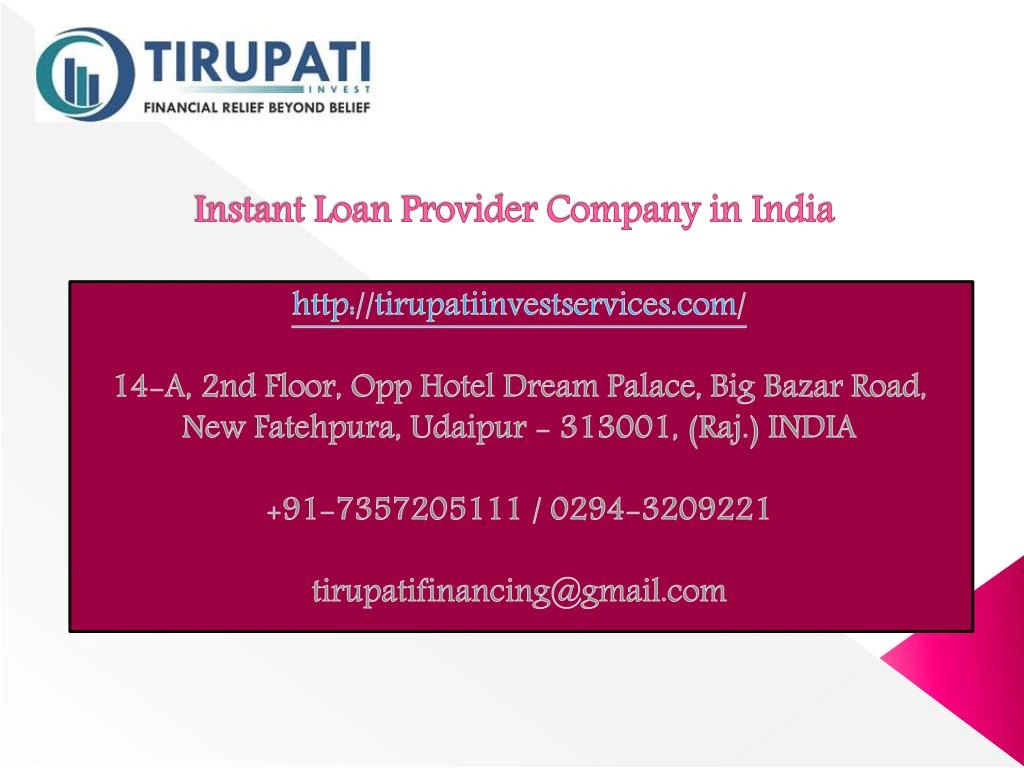 instant loan provider company in india