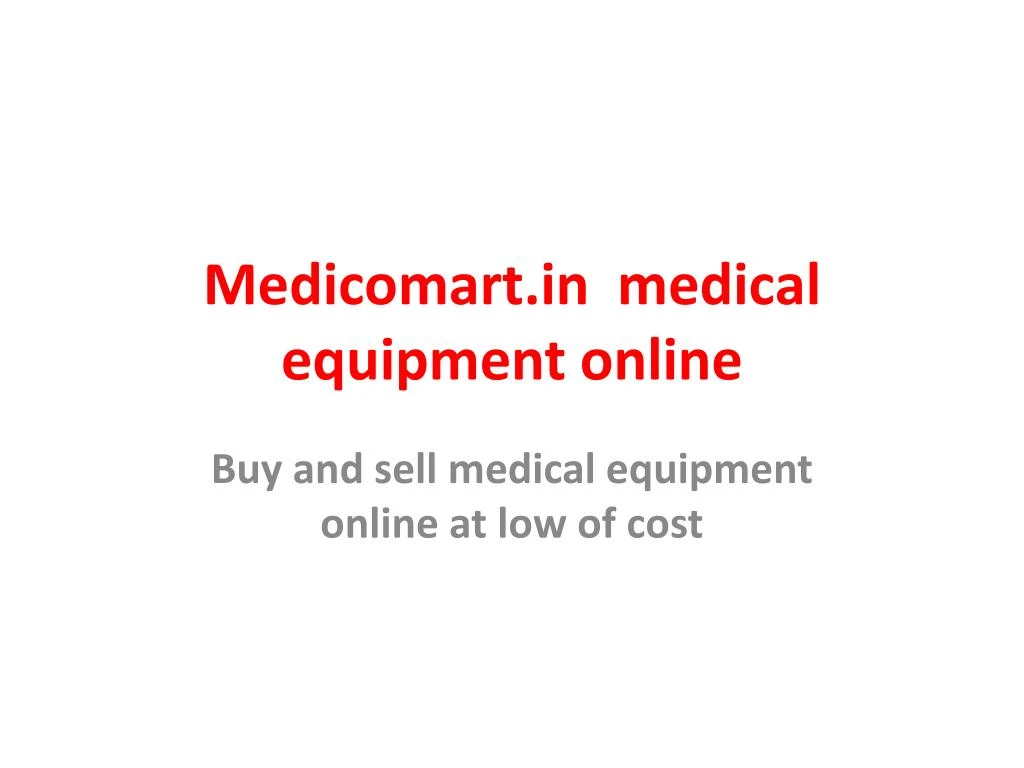 medicomart in medical equipment online