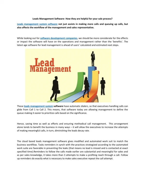 Leads Management Software