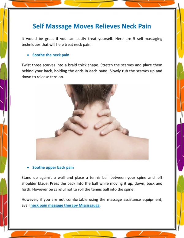 Self Massage Moves Relieves Neck Pain