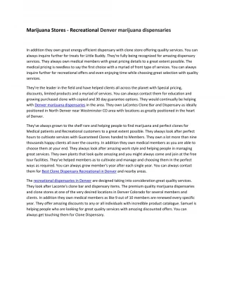 Marijuana Stores - Recreational Denver marijuana dispensaries - slide 1