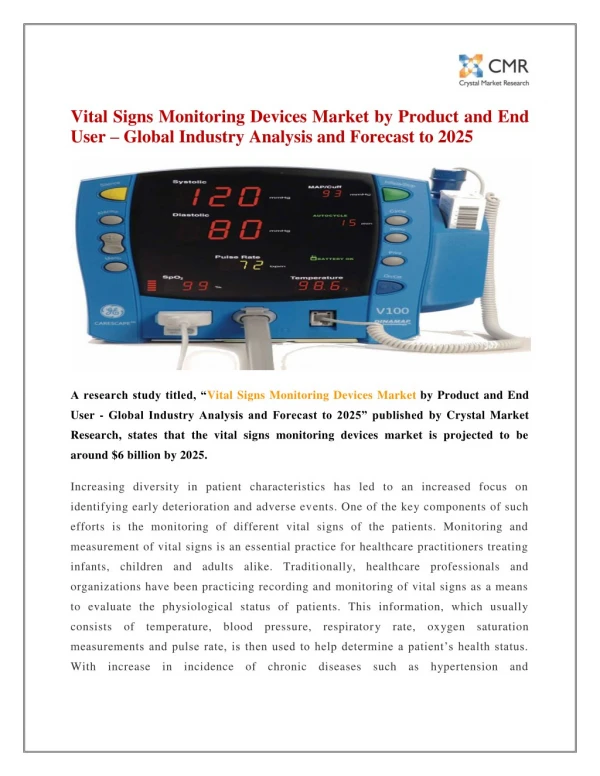 Vital Signs Monitoring Devices Market