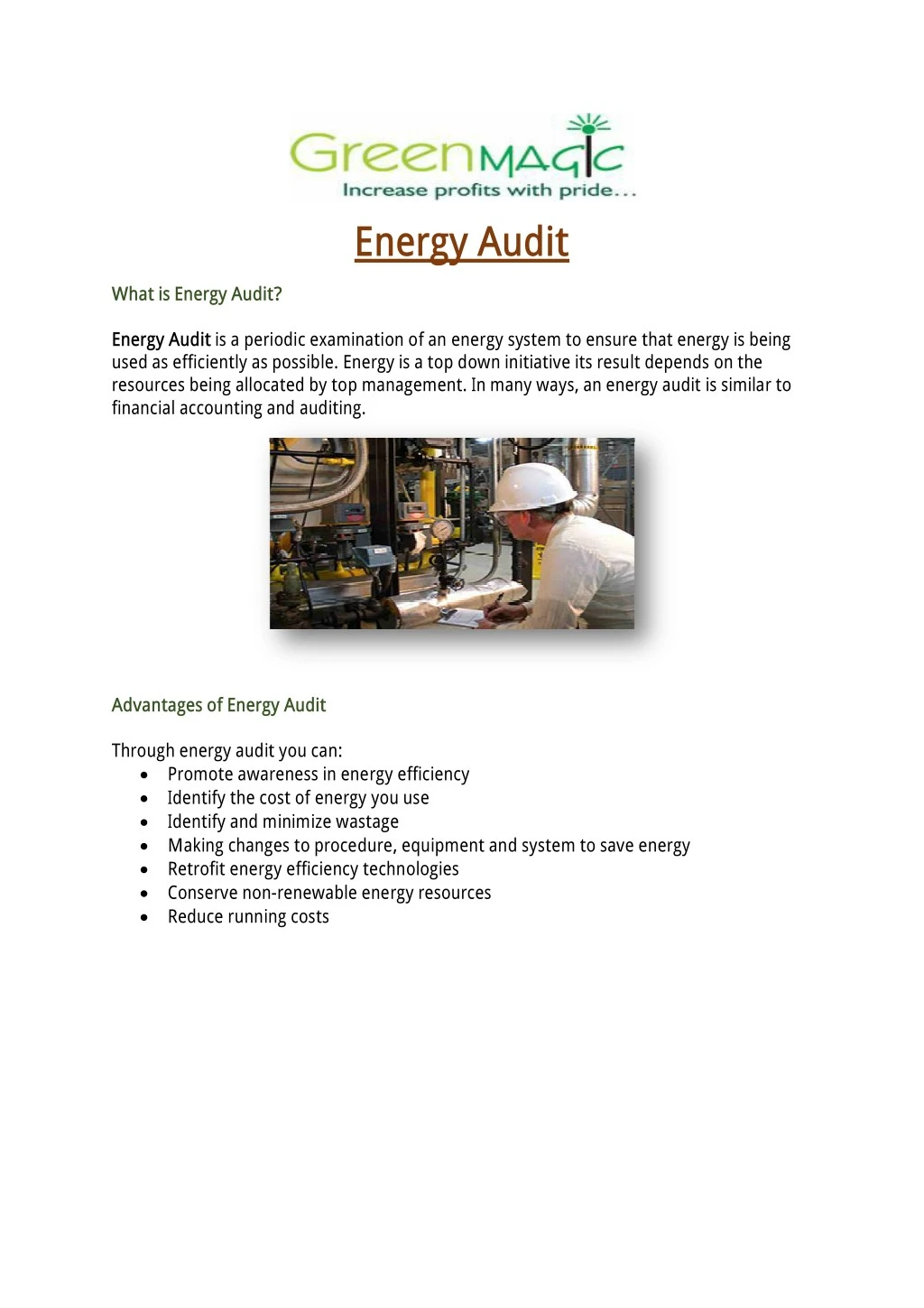 presentation for energy audit