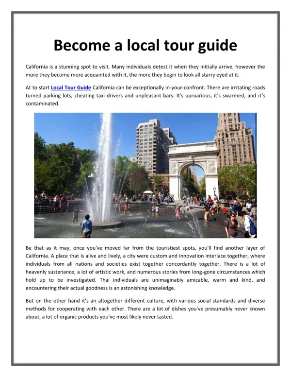 Become a local tour guide