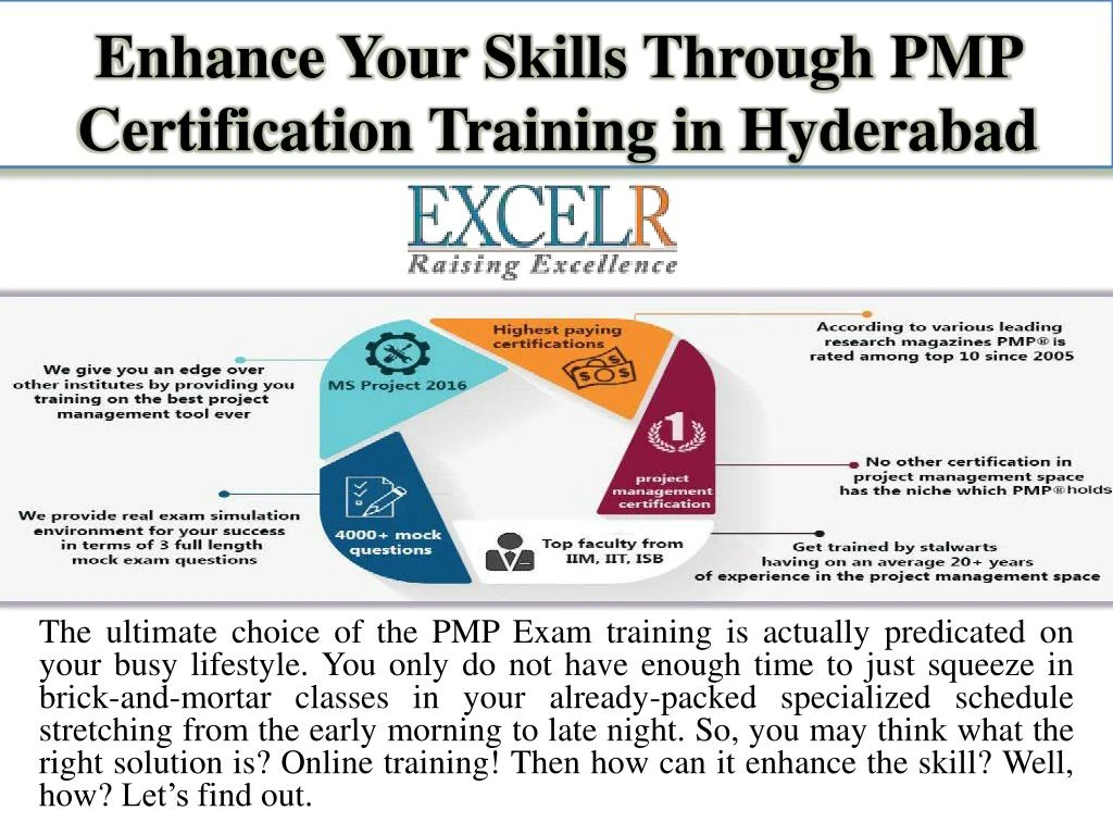 enhance your skills through pmp certification training in hyderabad