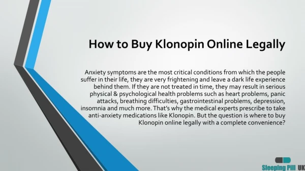 How to Buy Klonopin Online Legally