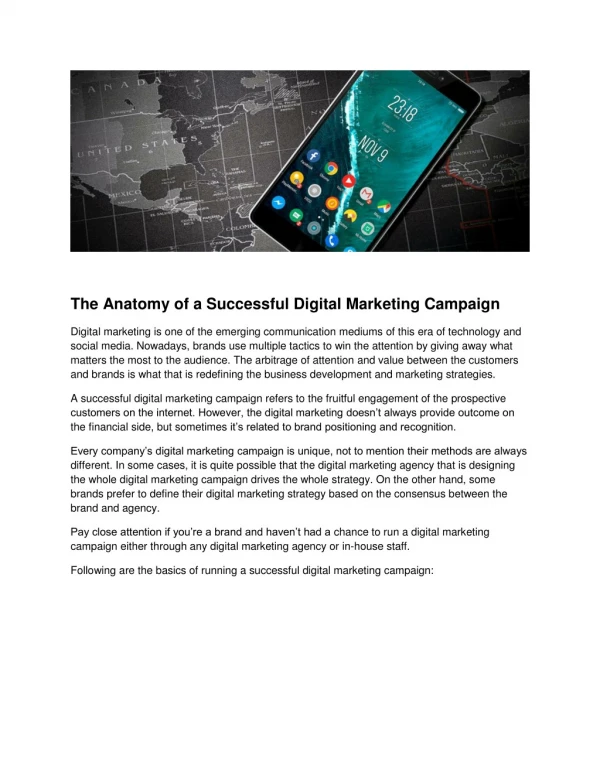 he Anatomy of a Successful Digital Marketing Campaign