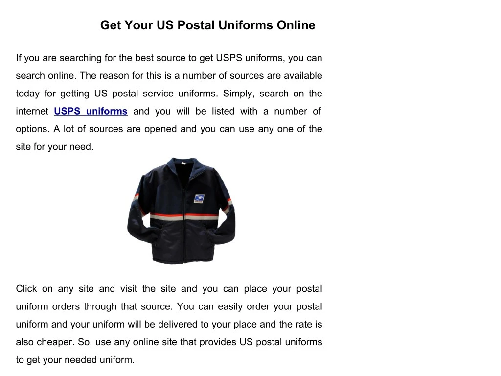 get your us postal uniforms online