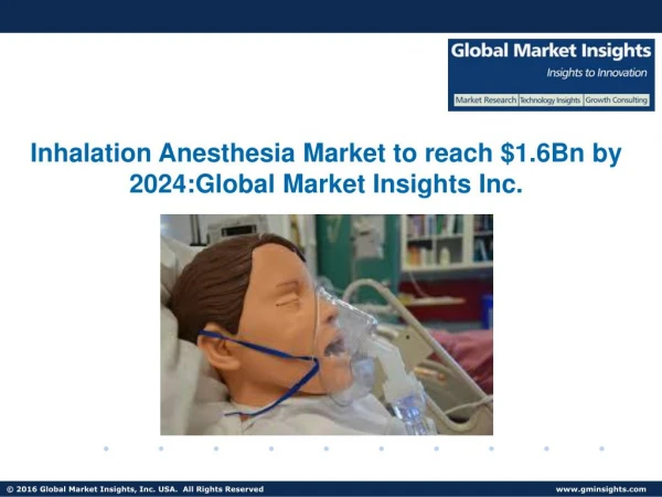 Inhalation Anesthesia Market to grow at 3.5% CAGR from 2017 to 2024