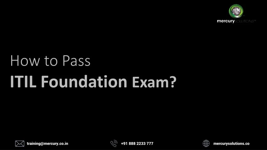 how to pass itil foundation exam
