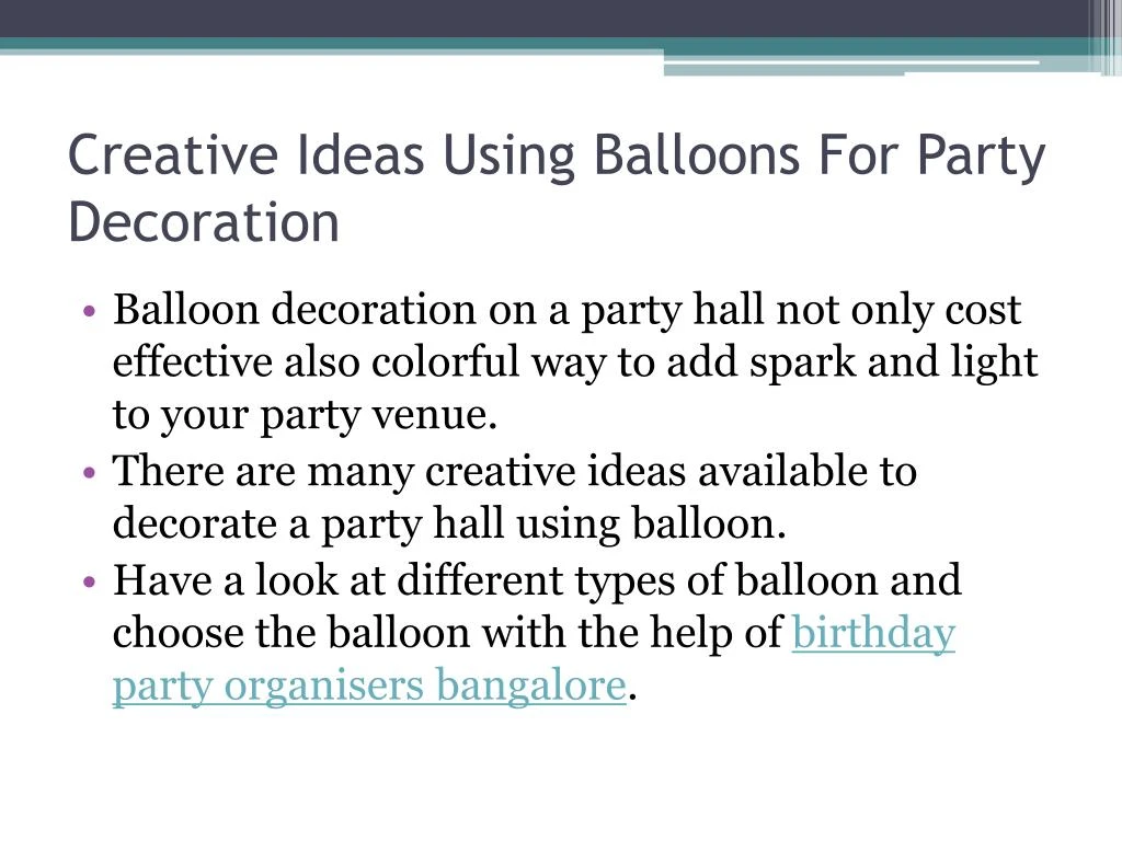 creative ideas using balloons for party decoration