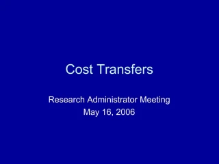 Cost Transfers - slide 1