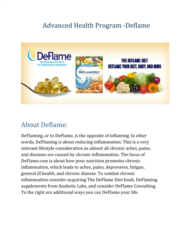 Advanced Health Promotion- Nutritional Supplements