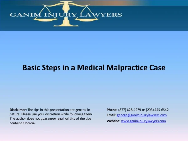 Basic Steps in a Medical Malpractice Case